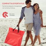Set 2 Lettini Spiaggia Pieghevoli con Schienale Regolabile a 5 Livelli e Borsa, Rosso - immagine 5