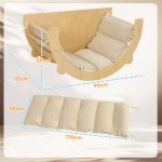 Arco Montessoriano 3 in 1 per Bambini da 18-48 Mesi, Struttura da Arrampicata, Tavolino e Dondolo con Cuscino - immagine 3