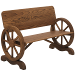 Panca da Giardino 2 Posti con Schienale Alto, in Legno di Abete, 114x58x80 cm, Marrone