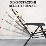 Set 2 Sedie Sdraio a Gravità Zero Pieghevoli con Schienale Regolabile e Tavolino, Beige - immagine 4