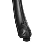 Set da Giardino 3pz con 2 Sedie da Esterno e Tavolino in Vetro con Foro per Ombrellone, in Alluminio, Nero - immagine 9
