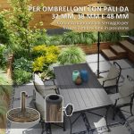 Base per Ombrellone da 12 kg con Manovella Integrata, in Resina, Metallo e Cemento, Ø46x33 cm, Bronzo - immagine 4