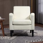 Poltroncina da Camera Moderna in Tessuto con Braccioli, 66x72x74 cm, Crema - immagine 8
