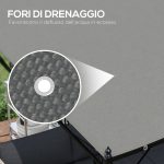 Telo di Ricambio per Pergola da Giardino 3x3 m con 16 Fori di Drenaggio, 297x297 cm, Grigio - immagine 5