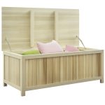 Panca Contenitore da Giardino da 172L in Legno di Abete, 120x55x45cm, Colore Legno