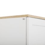 Mobile Dispensa da Cucina in Legno con 5 Ripiani Regolabili e 4 Ante, 60x30x170.5 cm, Bianco e color Legno - immagine 8