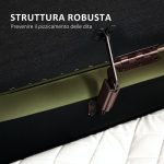 Panca Contenitore Ovale da 72L con Coperchio Sollevabile, in Tessuto Effetto Velluto e Legno, 108x44x43.5 cm, Verde - immagine 7