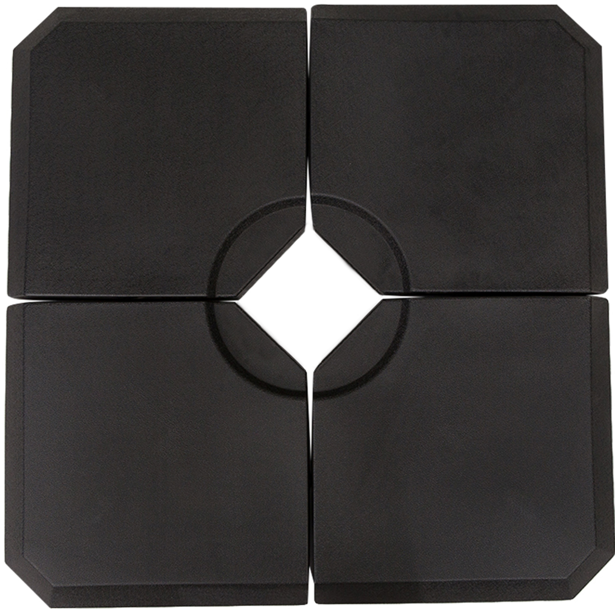 OPFe02199cc2c9022.jpg Base per Ombrellone a Braccio da 4 Pezzi Riempibile con Acqua o Sabbia per Basi a Croce da 100x100cm, Nero - immagine 1