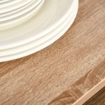 Mobiletto Microonde da Cucina con 4 Ripiani e 4 Ganci, in Acciaio e Legno, 60x40x125 cm, Color Legno - immagine 9