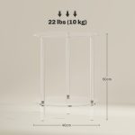 Tavolino Basso Rotondo a 2 Livelli in Acrilico per Interni, Ø40x50 cm, Trasparente - immagine 3