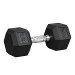 Manubrio da 12.5 kg Esagonale Singolo con Impugnatura Zigrinata Antiscivolo, Nero
