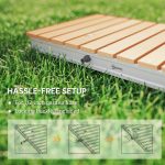 Doccia da Giardino Portatile con Altezza Fino a 4 m e Getti d'Acqua Regolabili, 70x55 cm, Legno - immagine 7