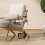 Tavolino Basso Rotondo a 2 Livelli in Acrilico per Interni, Ø40x50 cm, Trasparente - immagine 7