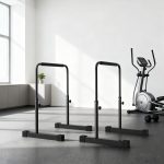 Set 2 Barre per Dip Regolabile su 4 Altezze con Maniglie Antiscivolo in Acciaio, 70x50x80-105 cm, Nero - immagine 9