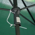 Ombrellone da Giardino Rettangolare 2x1.3m con Inclinazione Regolabile e Palo in Alluminio, Verde e Nero - immagine 9