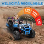 Macchina Elettrica per Bambini 24V a 2 Posti con Telecomando e 3 Velocità, Età 3-8 Anni, Blu - immagine 7