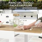 Tavolo da Pranzo da Giardino Allungabile 80-160 cm per 4-6 Posti, Bianco - immagine 6