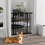 Cancellino per Cani a 2 Estensioni con Larghezza Regolabile fino 100 cm e Chiusura Automatica, Nero - immagine 2