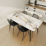 Set 4 Sedie da Pranzo Moderne con Schienale Traforato in Plastica e Gambe in Metallo, Nero - immagine 6