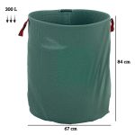 Set 3 Sacchi per Rifiuti da Giardino da 300 L con Manici, Richiudibili e Riutilizzabili, Ø67x84 cm, Verde - immagine 3