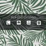 Tappeto Esterno per Balcone e Terrazza Reversibile con Fantasia a Foglie, 152x243 cm, Verde e Bianco - immagine 6
