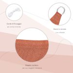 Tenda a Vela Rettangolare 4x6 m Resistente ai Raggi UV con Corda, in PE e Acciaio Inox, Rossa - immagine 6