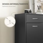 Mobile Scarpiera da 12 Paia con 2 Ripiani Interni Regolabili e 2 Cassetti, in Legno, 80x30x91.5 cm, Nero - immagine 7