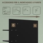 Specchiera Bagno Moderna da Parete a 4 Ripiani in Legno, 45x15x58.5cm, Nero - immagine 6