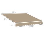 Telo di Ricambio per Tenda a Bracci in Poliestere Anti UV da 4x2.5m, Beige - immagine 3