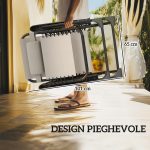 Set 2 Sedie Sdraio a Gravità Zero Pieghevoli con Schienale Regolabile e Tavolino, Beige - immagine 7