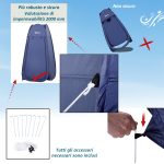Tenda da Doccia Pop Up Impermeabile in Poliestere e Plastica, 100x100x185 cm, Blu Navy - immagine 6