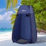 Tenda da Doccia Pop Up Impermeabile in Poliestere e Plastica, 100x100x185 cm, Blu Navy - immagine 2