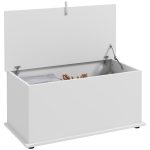 Panca Contenitore Multiuso in Legno per Camera e Ingresso, 80x40x40 cm, Bianco