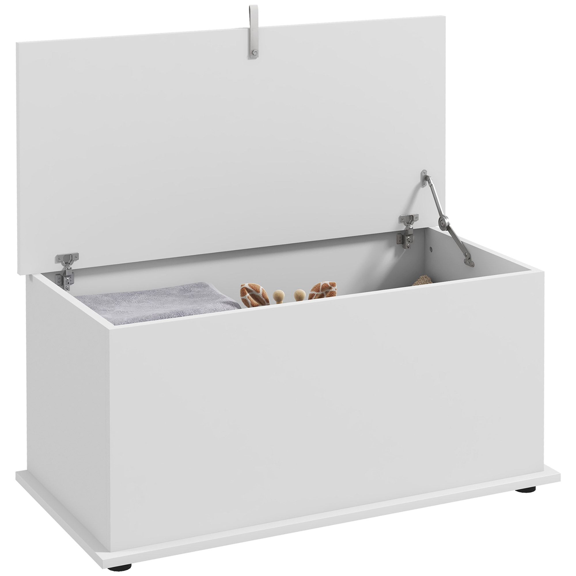 Spm27419487aa4c58.jpg Panca Contenitore Multiuso in Legno per Camera e Ingresso, 80x40x40 cm, Bianco - immagine 1