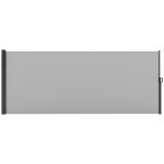 Tenda Laterale Retrattile 400x160 cm con Maniglia, in Metallo, Alluminio e Poliestere, Grigio Chiaro