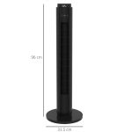 Ventilatore a Torre 45W a 4 Modalità e 3 Velocità con Timer da 12h, in ABS, Ø31.5x96 cm, Nero - immagine 3