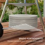 Barbecue a Carbonella con Griglia in Acciaio, Coperchio e Prese d'Aria e Ruote, Nero - immagine 8
