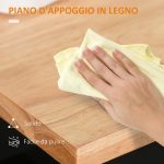 Carrello da Cucina con Cassetto e Armadietto 2 Ante, Ruote e Barra Laterale, 83x45x91.5cm, Nero - immagine 6