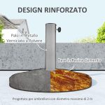 Base per Ombrellone da 12 kg con Manovella Integrata, in Resina, Metallo e Cemento, Ø46x33 cm, Bronzo - immagine 5
