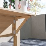 Fioriera Rialzata con Tavolino Laterale e Ripiano Porta Attrezzi Inferiore, in Legno di Abete, 207x59x78 cm - immagine 9