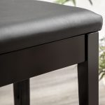 Sgabello per Pianoforte con Vano Contenitore in Legno e Finta Pelle PU, 75x35x49cm, Nero - immagine 8