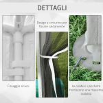 Gazebo da Giardino 4x3 m con Zanzariera e 2 Ingressi, in Metallo e PE, Bianco e Nero - immagine 6
