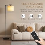 Lampada da Terra LED Dimmerabile con Telecomando, 11 Temperature e 11 Luminosità, Timer 60 Minuti, Nero - immagine 6