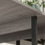 Tavolo Pieghevole a 2 Ribalte per 4 Persone con 2 Ripiani Aperti, in Legno e Metallo, 133.4x80x75 cm, Grigio - immagine 9