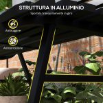 Panchina da Esterno in Alluminio a 2 Posti a Doghe, 123x67x79cm, Nero - immagine 5