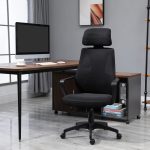 Sedia da Ufficio Reclinabile con Poggiatesta e Supporto Lombare, in Poliestere, 64x55x116-126 cm, Nero - immagine 2