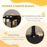 Cancellino per Cani a 2 Estensioni con Larghezza Regolabile fino 100 cm e Chiusura Automatica, Nero - immagine 4