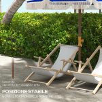 Ombrellone da Spiaggia Salvaspazio con Protezione UV40+ e Borsa di Trasporto, Grigio Chiaro - immagine 6