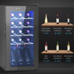 Cantinetta Vino Frigo per 15 Bottiglie, Capacità 44L, con Controllo Temperatura e Ripiani Regolabili, Nero - immagine 9