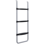 Scaletta per Trampolino Elastico Regolabile a 3 o 2 Scalini in Acciaio, 97x32cm, Argento